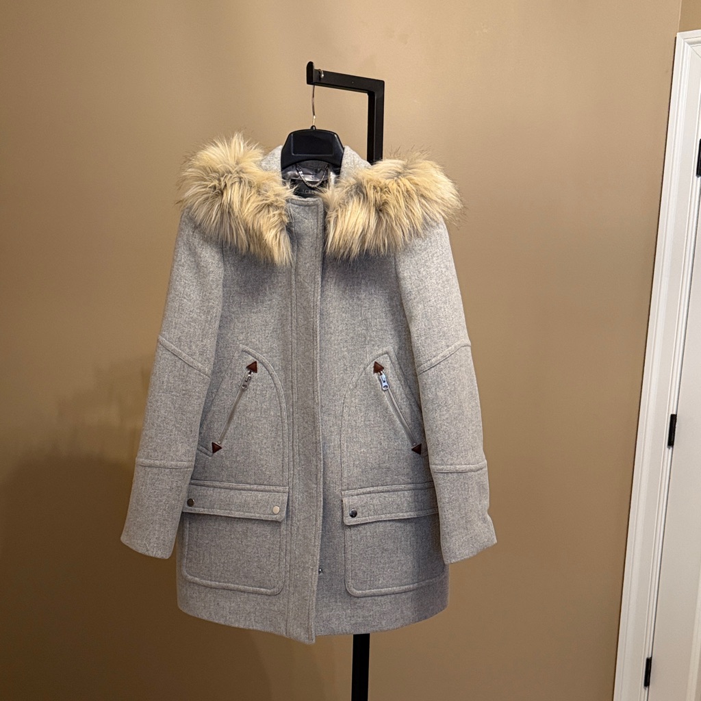 J. Crew Classic Stadium Cloth By Nello Gori Coat Size8.